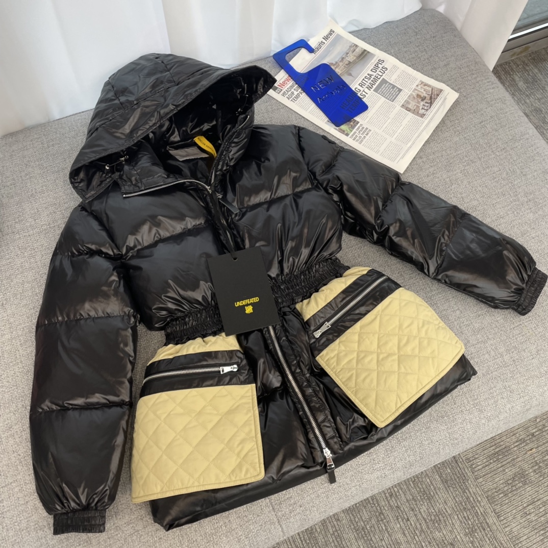 

Down jacket paint temperament waist new style, Black