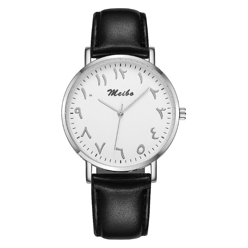 

Wristwatches 2021 Women Arabic Numbers Watch Luxury Unique Leather Quartz Gift Female Clock Montre Femme, Silver brown