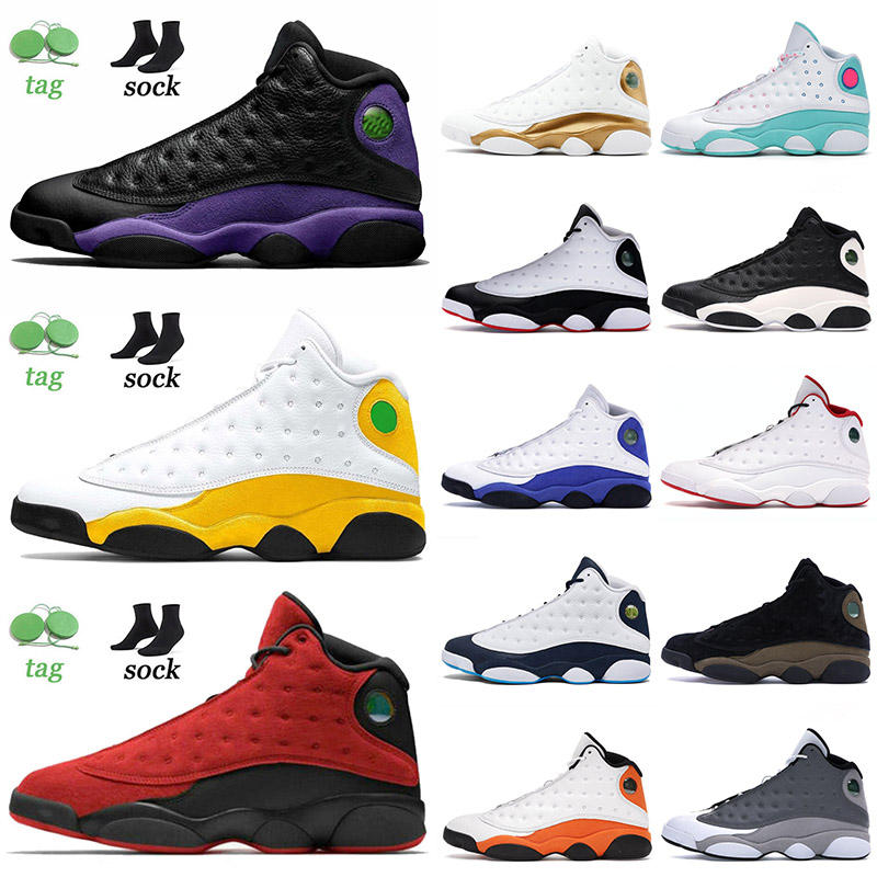 

Wholesale 2021 Basketball Shoes 13 13s XIII Jumpman Mens Womens Court Purple Reverse Bred Soar Green Retro Trainers Sneakers, C48 obsidian 40-47