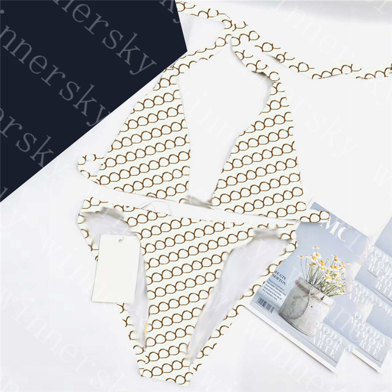 

Diamond Buckle Womens Swimsuit Bikinis Full Letter Print Women Swimwear High End Ladies Swim Bikini Two Colors, Please contact me real pictures