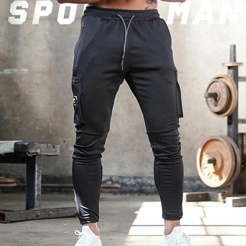

Men Sports Stretch Pants Casual Camouflage Slim-fit Waist Elastic Band Trousers Fitness Training Running Breathable Male Bottoms Men's, Black