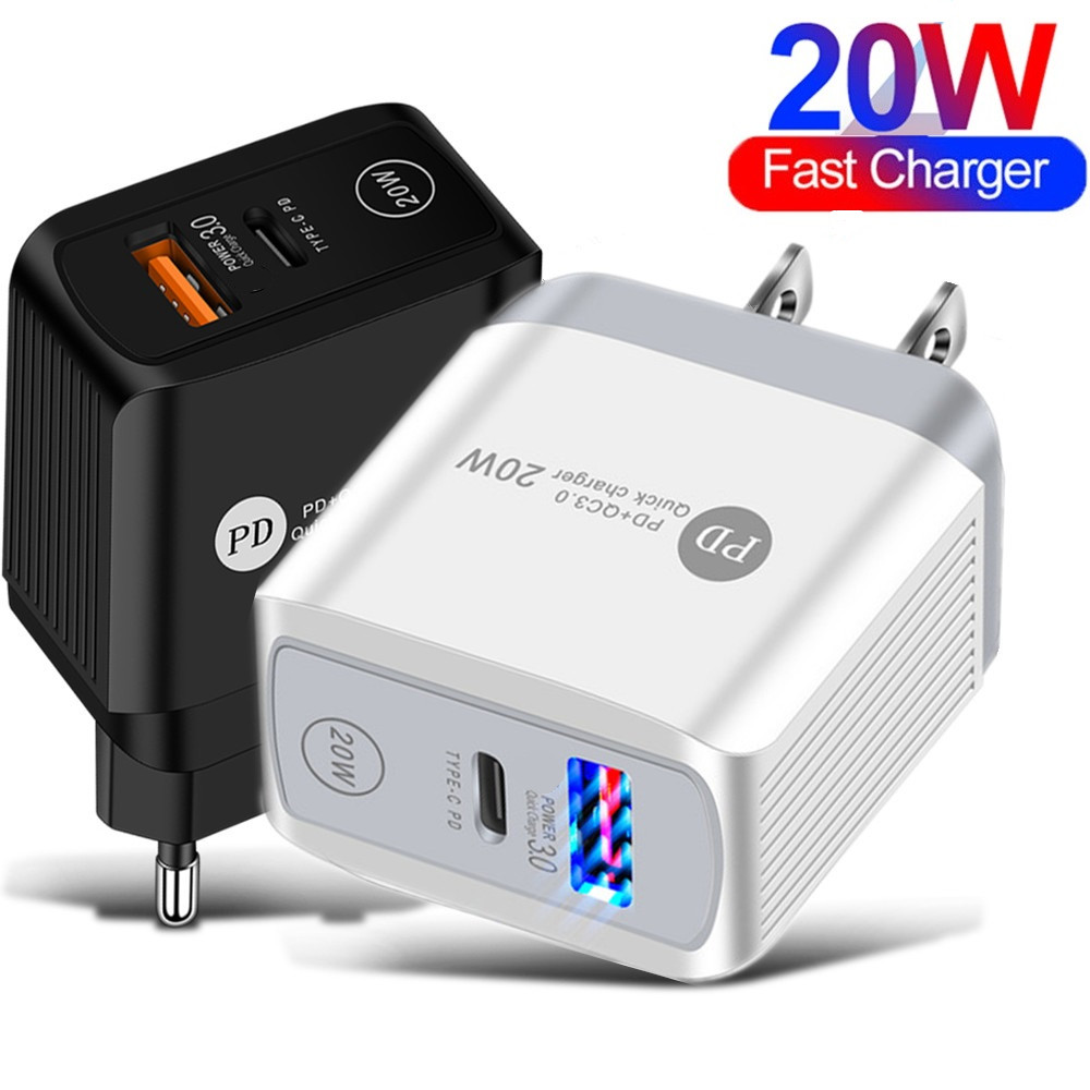 

Type c fast charger QC3.0 Power Adapter PD Wall chargers For Iphone 7 8 11 12 Samsung s10 s20 s21 Android phone pc