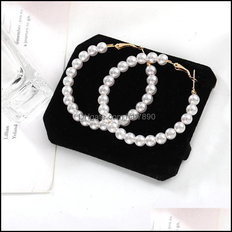 

& Hie Pearls Hoop For Women Oversize Pearl Circle Ear Rings Earrings Sweet Korea Style Fashion Design Jewelry Drop Delivery 2021 Uhc7Q, Golden;silver