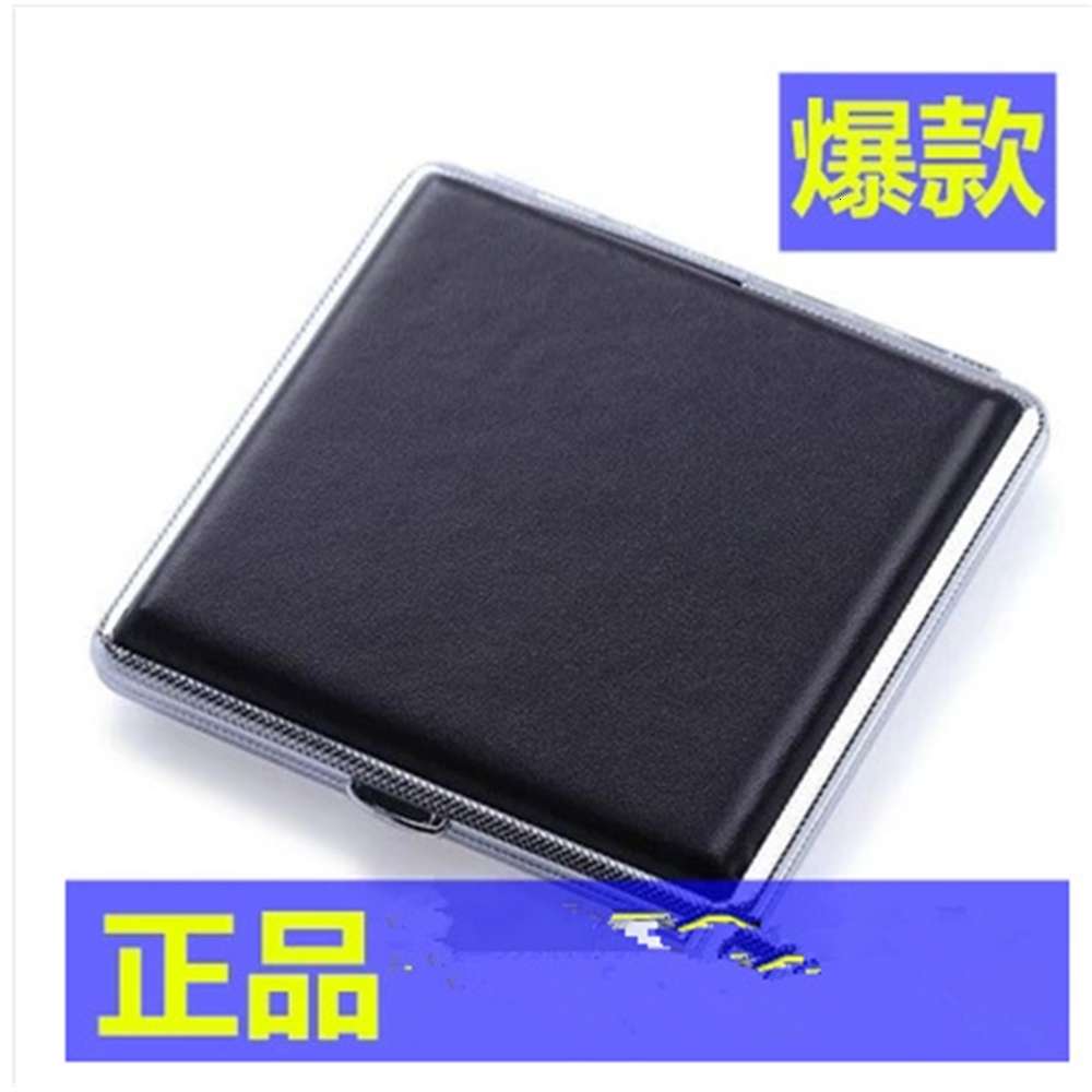 

Cigarette case Metal clip with skin 20 s advertising cigarette case customized Leather Cigarette Case