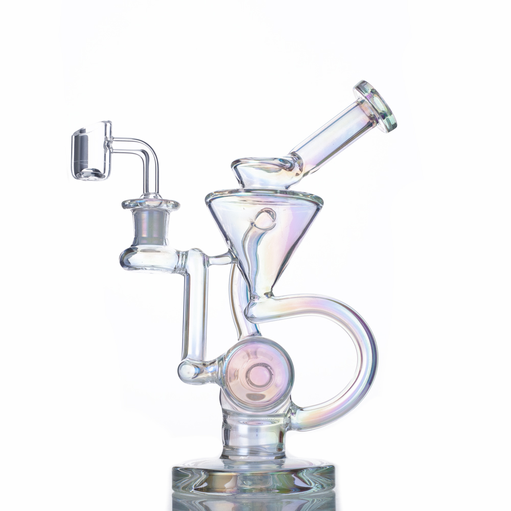 

Hookahs Heady Glass Bong Recycler Dabber Rig Percolator Oil Rigs Water Bongs Dabbers Pipes 8 Inch 14mm Joint Quartz Banger Or 14.4mm Bowl