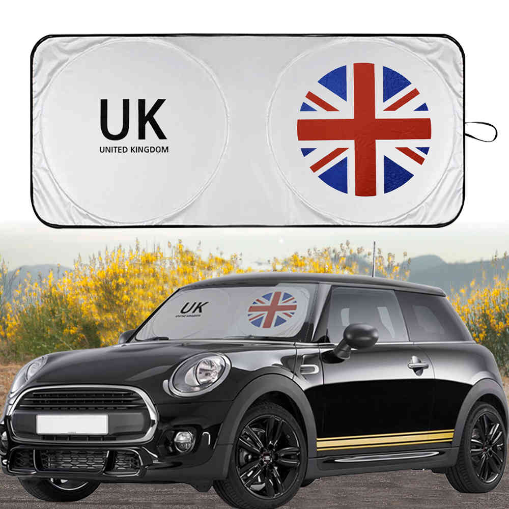 

Car Emblem Windshield Sun Shade Cover For MINI Cooper Auto Window UK falg Sunshade Visor Parasol Coche UV Protectio Car