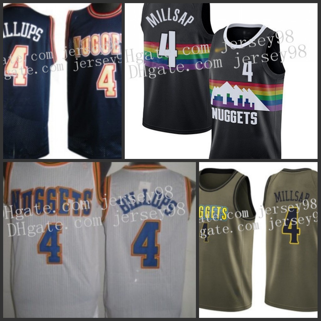 

Denver Nuggets Men #4 Chauncey Billups millsap men retro Jersey, Black