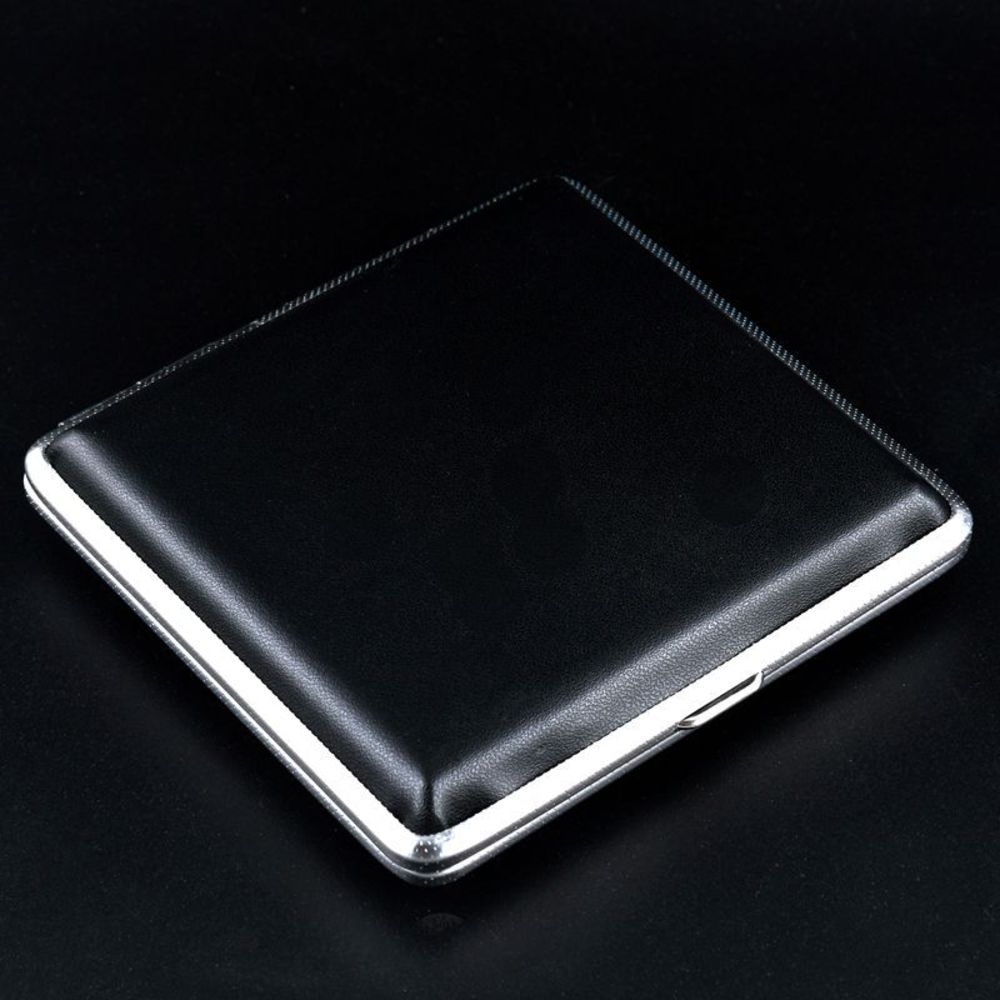 

Cigarette case ultra thin black leather cigarette case, 20 pack business gifts for men