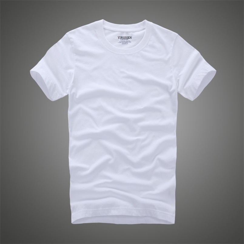 

Men Tshirt 100% Cotton Solid Color O-Neck Short Sleeve T shirt Male High Quality 210721, Black 6886