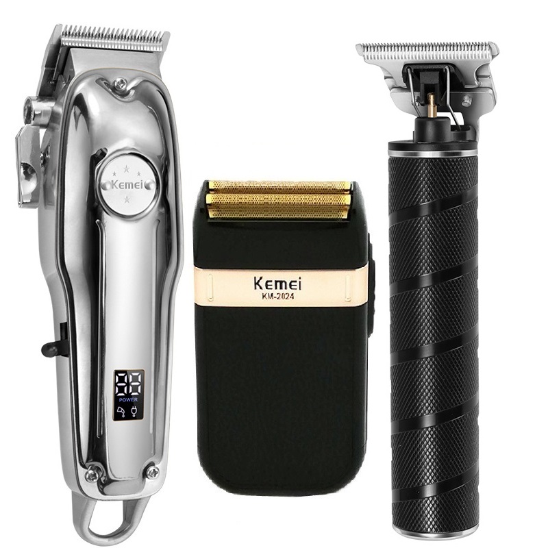 

Kemei All Metal Professional Electric Hair Clipper Rechargeable Hair Trimmer Haircut Shaving Machine KM-1986+PG KM-T9 KM-2024