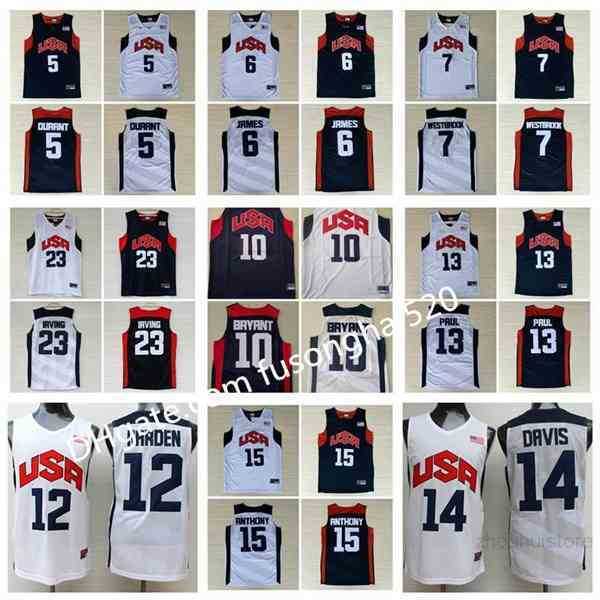 

Mens Basketball 2012 Team USA Jersey Kevin 5 Durant LeBron 6 James 12 Harden Russell 7 Westbrook Chris 13 Paul Deron 8 Williams Anthony 23