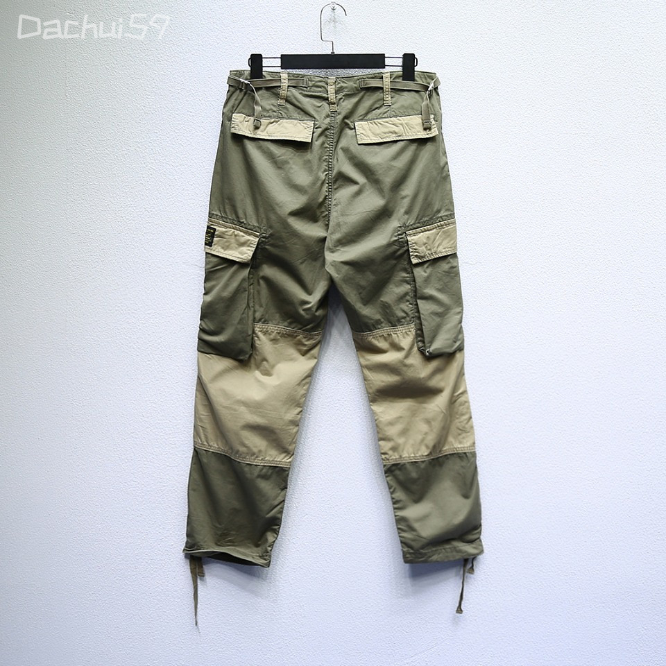 

18SS overalls -Pt NBHD stitched military MIL- BDU.MOD/C wash pocket pants 89, Black