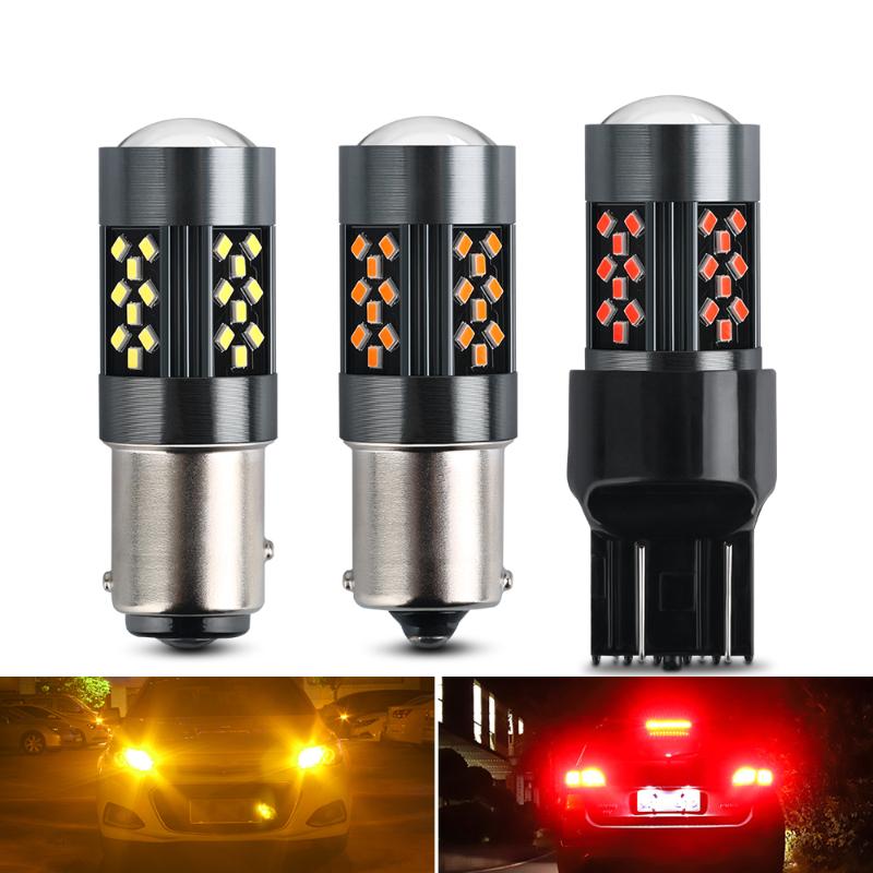 

Emergency Lights S25 Canbus Led Signal Lamp 1156 BA15S P21W 1157 BAY15D Bulb 2022 42 SMD Auto Reverse Light Car Styling White Red Yellow