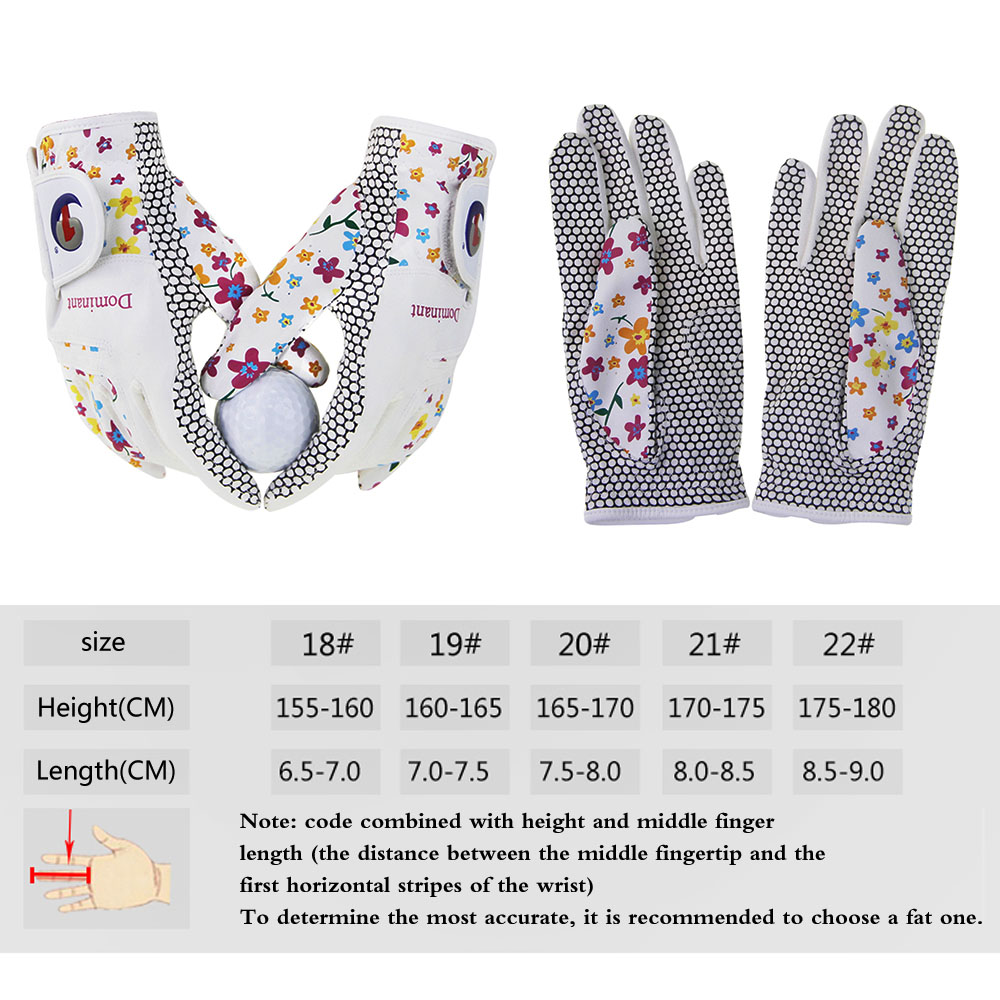 

Golf Glove Women Ladies Pair Cool Leather Both Hand Summer Floral Colorful Breathable for Non Slip Gloves 1 Pairg