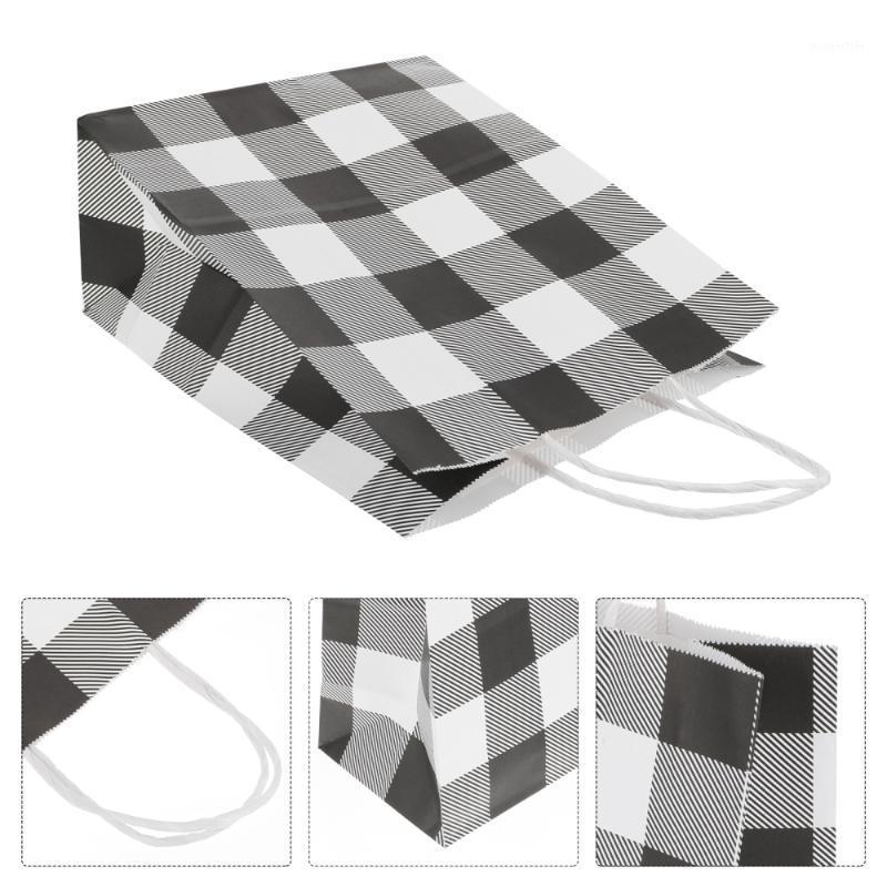 

Gift Wrap 10pcs Plaid Paper Bags Shopping Mall Wrapping Festival Graduation