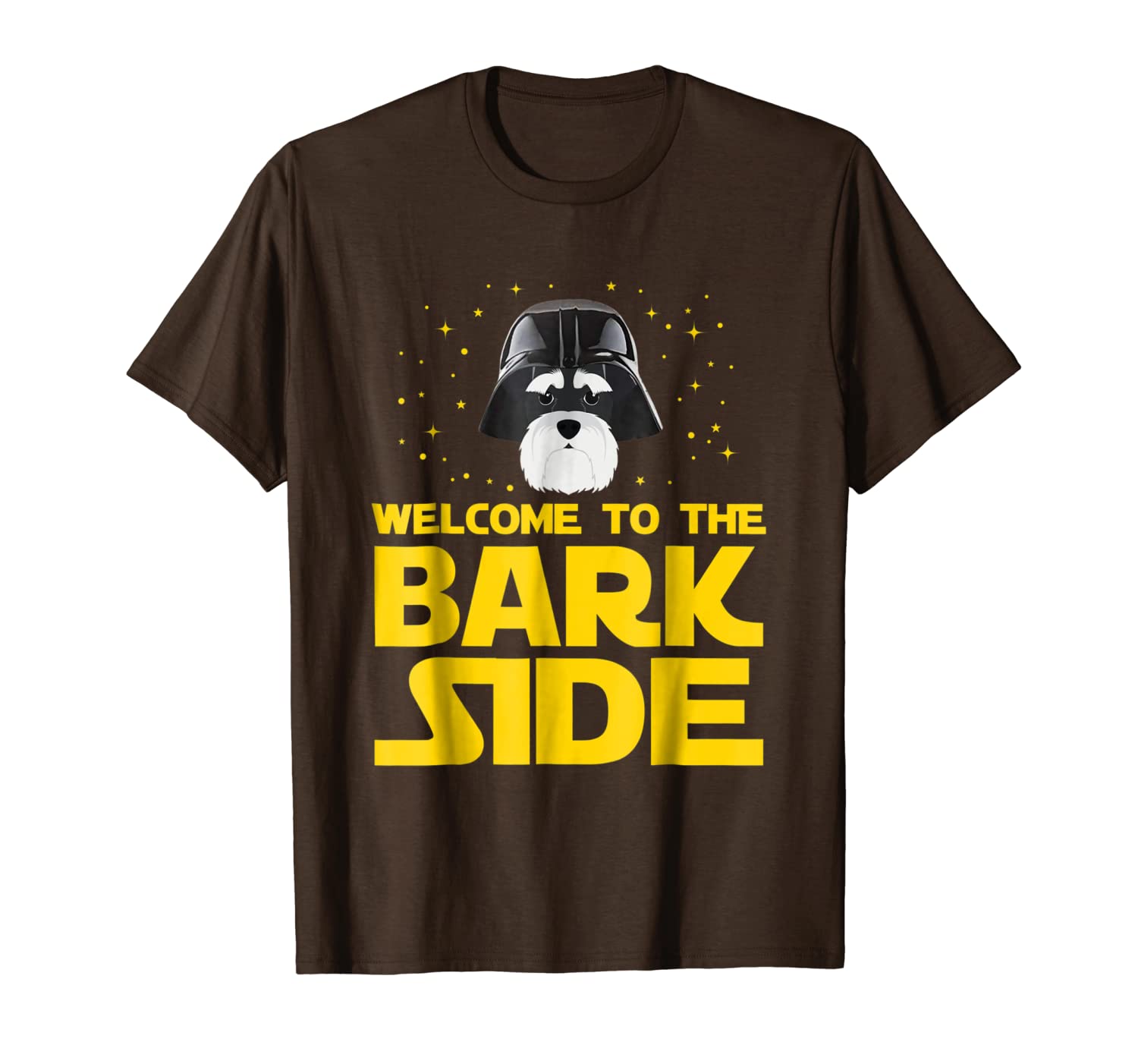 

welcome to the bark side of miniature schnauzer funny shirt, White;black