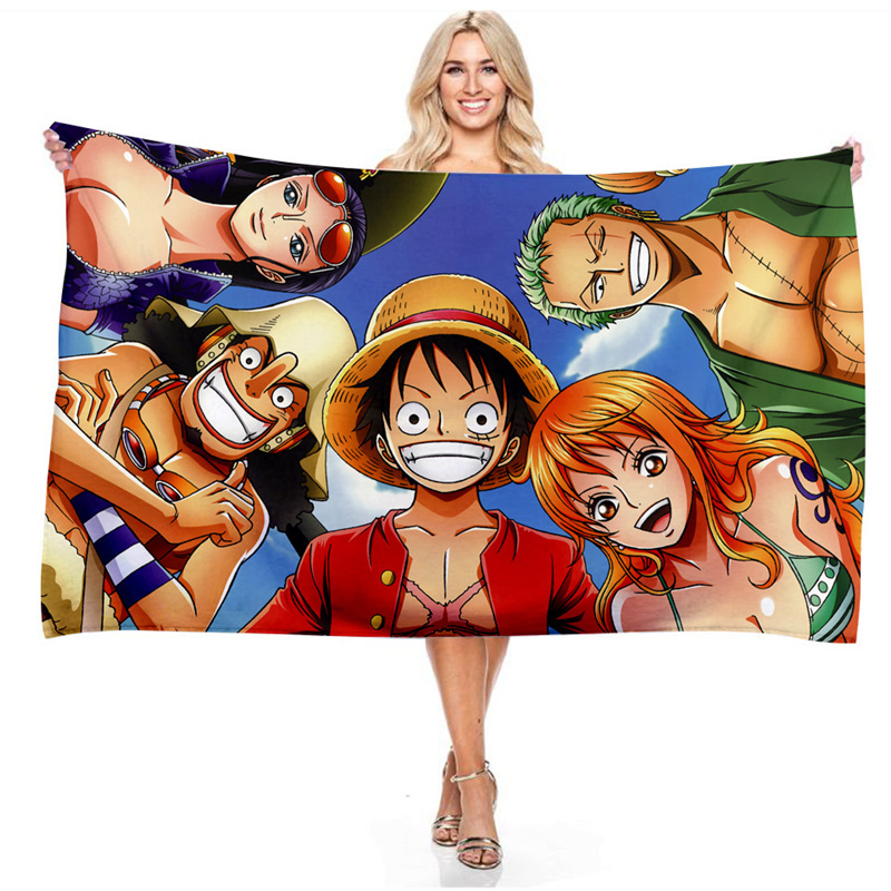 

Rectangle Beach Towel Cartoon Character Printed Adult Sport Bath Towels Microfiber Blanket Swimming Towels, As below picture