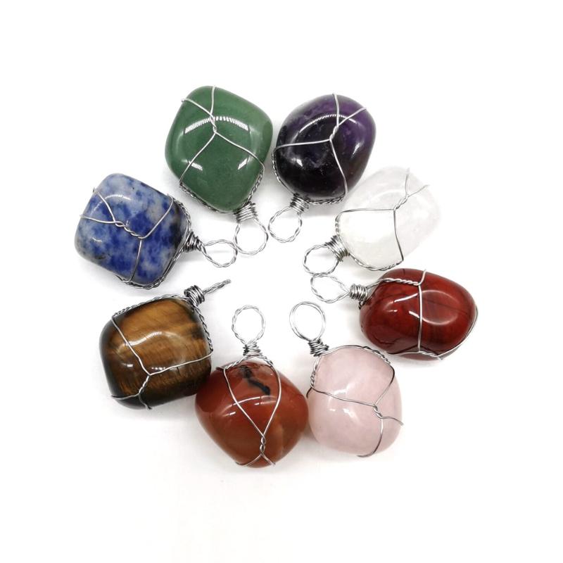 

Chains Natural Rough Stone Necklace Irregular Crystal Agate Vintage Winding Charm Adjustable Exotic DIY Women's Jewelry Gifts