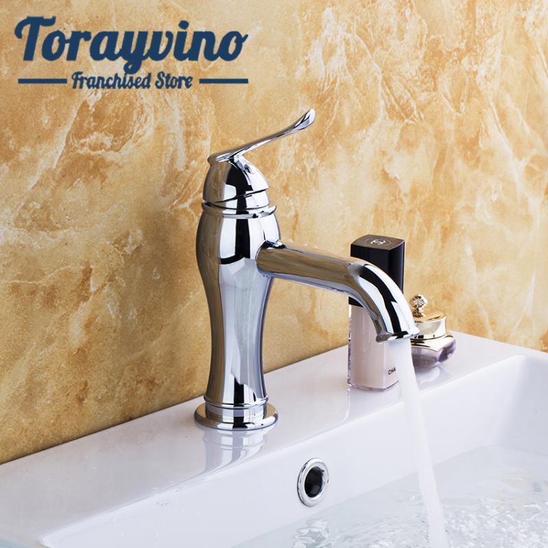 

Bathroom Sink Faucets Torayvino Deck Mounted Basin Single Hole Faucet Vessel Mixer Chrome Finished Taps