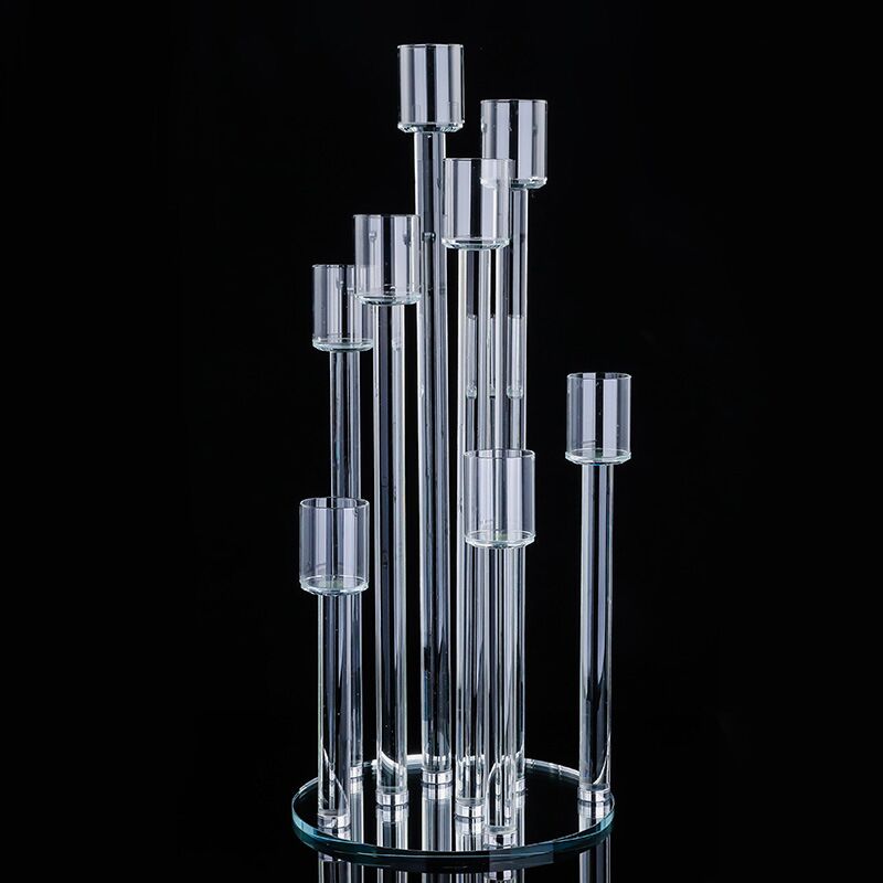 

Clear candlestick wed decor 4 5 6 7 8 9 arm crystal candelabra for home dining hall decor wedding centerpieces senyu697