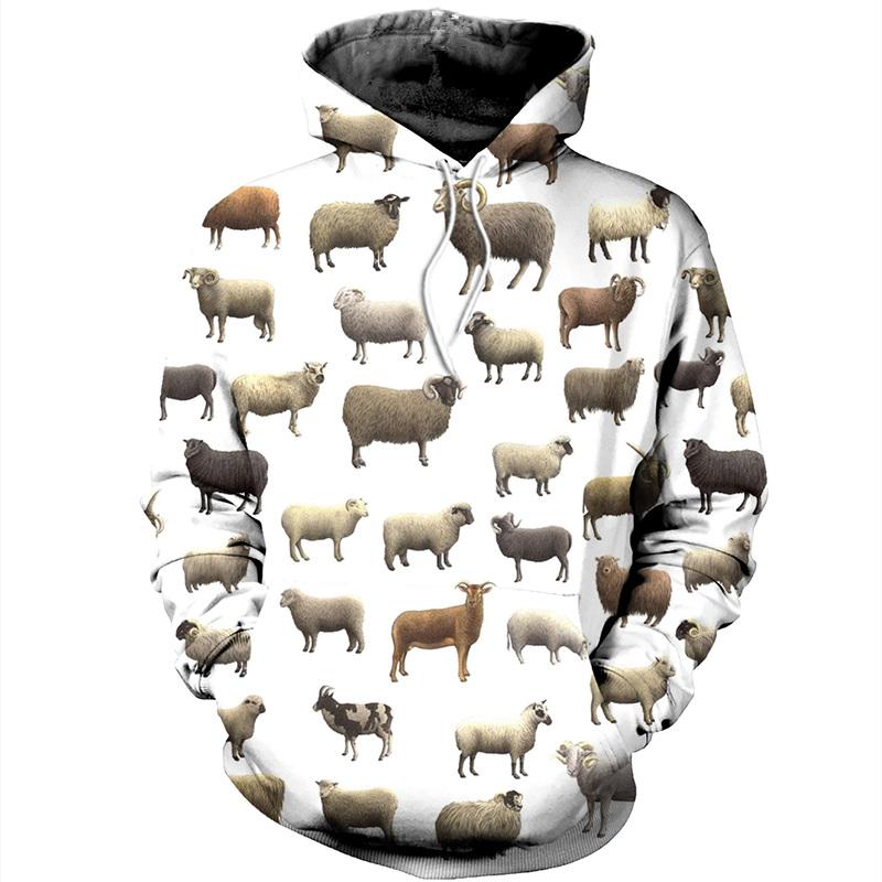 

Men' Hoodies & Sweatshirts Fashion Sweatshirt Sheep 3D Printing Men And Women Zipper Hoodie Harajuku Casual Autumn Winter Street Sports