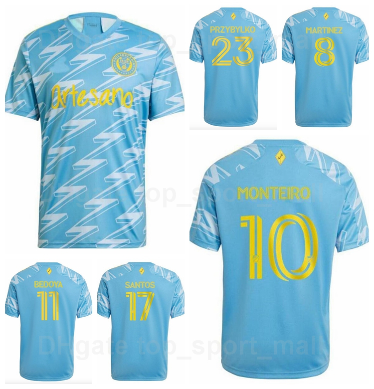 

2021 2022 Philadelphia Union Soccer 10 Jamiro Monteiro Jersey 23 Kacper Przybylko 21 Anthony Fontana 15 Olivier Mbaizo Football Shirt Kits Custom Name, Black;yellow