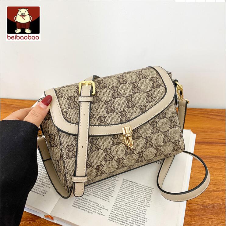 

Factory wholesale women brand shoulder bag high quality leather handbags simple hasp printed messenger bags sweet and cute cartoon fashion handbag