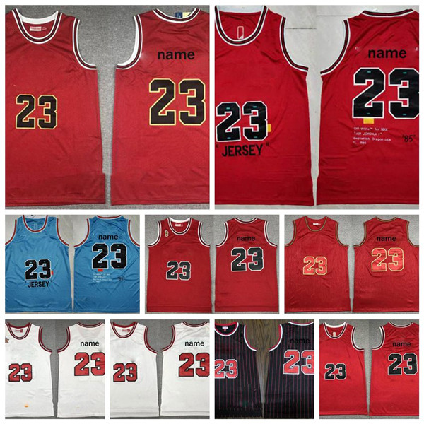 

Michael Retro 23 JD Jersey Mitchell Ness 85 Vintage Finais Basketball Jerseys Black and white classics S-2XL, As photo