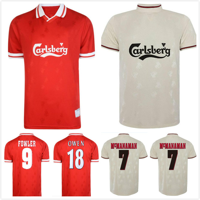 

1996 1997 1998 McManaman Barnes Fowler Owen home away retro soccer jersey 96 97 Redknapp Carragher classic vintage old football shirt, 96 98 home jersey