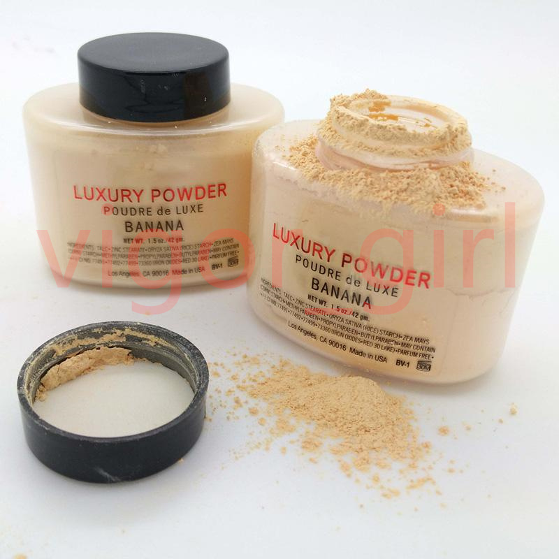 In stock Luxury Powder 42g New Natural Face Loose Powders Waterproof Nutritious Banana Faced Make up Epacket ship-image-739298153