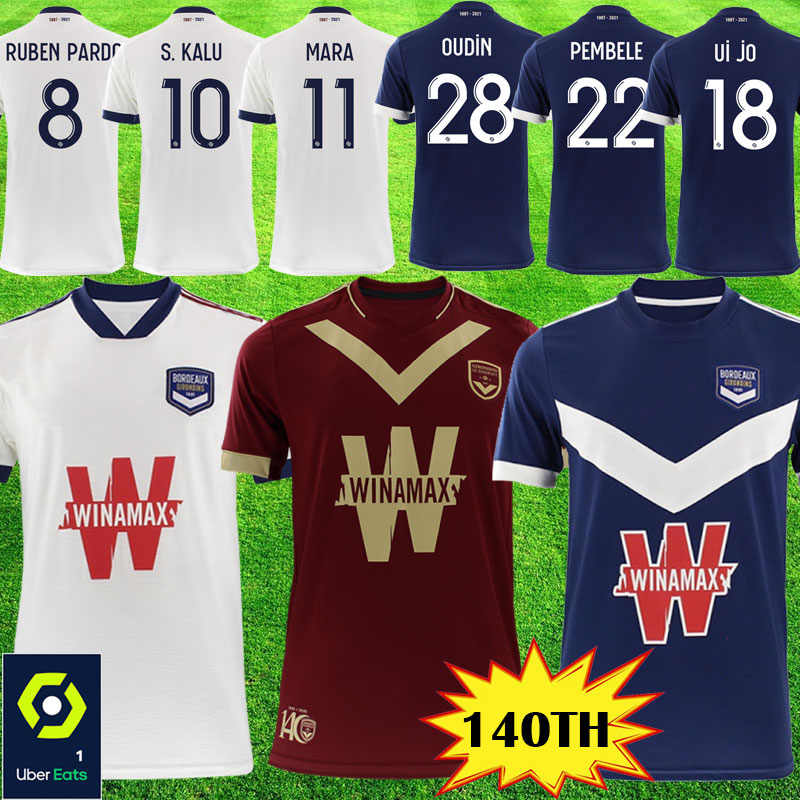 

2021 2022 Maillot Girondins de 140 ans BRIAND KALU KAMANO Bordeaux Soccer Jerseys 140TH OUDIN BEN Shirts Bordeaux match collector 21 22 Football kits uniforms, Away