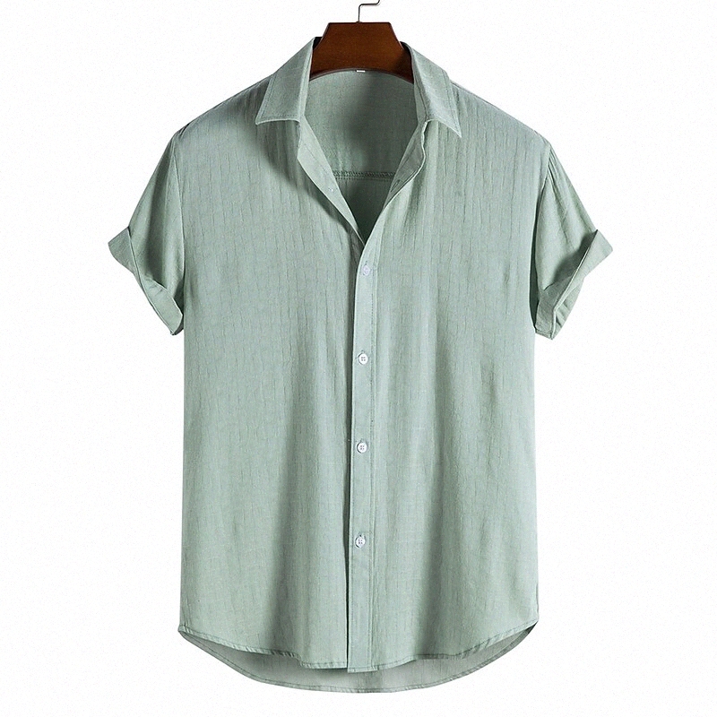 T-shirt pour hommes Couleur Solide Rue Rue Casual Bouton Casual Sleeve Sleeve Tops Casual Mode Forfait Armée Vert T0JM #