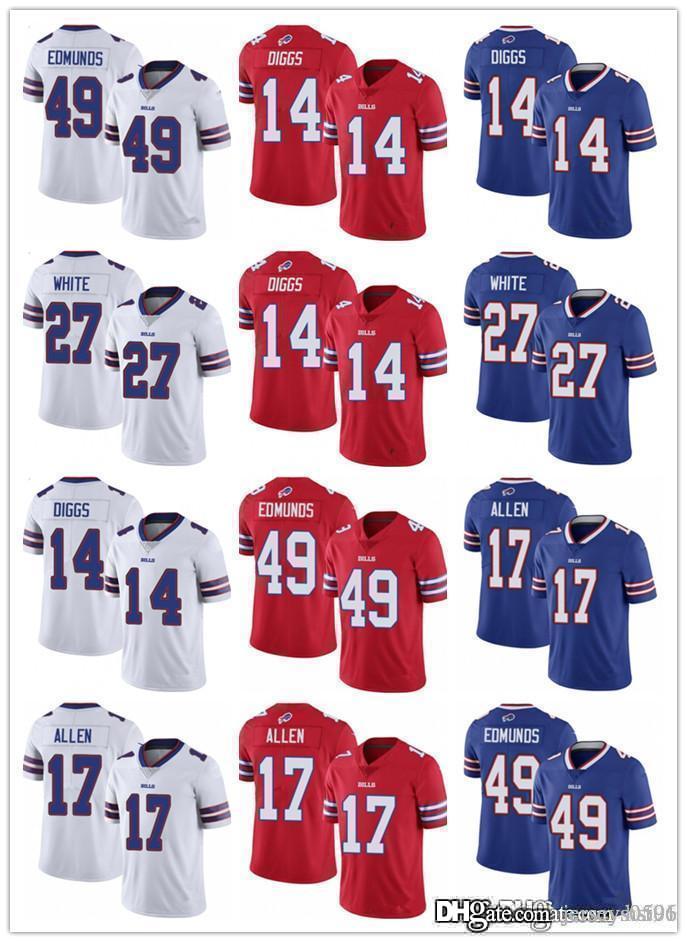 

2021 Jersey Men women Youth 17 Josh Allen 14 Stefon Diggs 11 Cole Beasley 49 Tremaine Edmunds Football Jerseys, Black;red