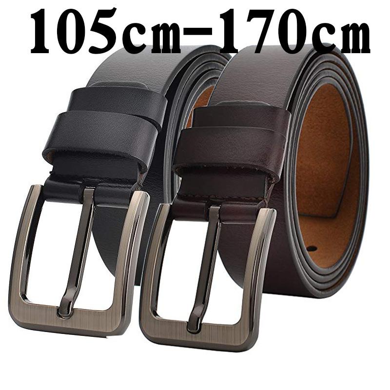 

Belts 2021 Genuine Leather Belt Men 140 150 160 170cm Large Size Luxury Designer Split High Quality Waist, Black