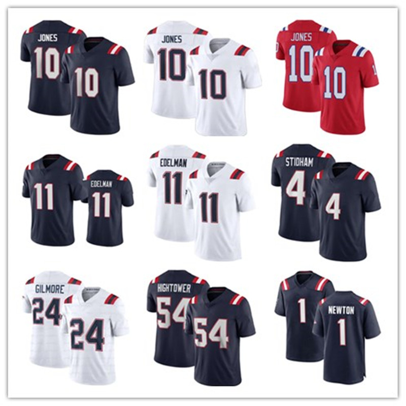 

2021 High quality Mens 10 Mac Jones 4 Jarrett Stidham Football Jersey 11 Julian Edelman 24 Stephon Gilmore 54 Dont'a Hightower 1 Cam Ne, Black;red
