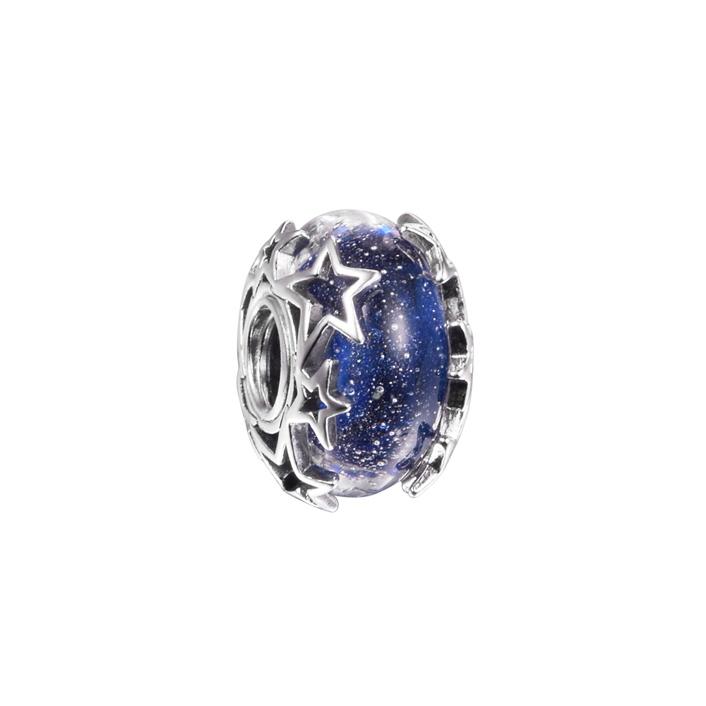 

Galaxy Blue & Star Murano Charms Original 925 Silver Beads For Jewelry Making Fits European Bracelets and Bangle Woman DIY Charm