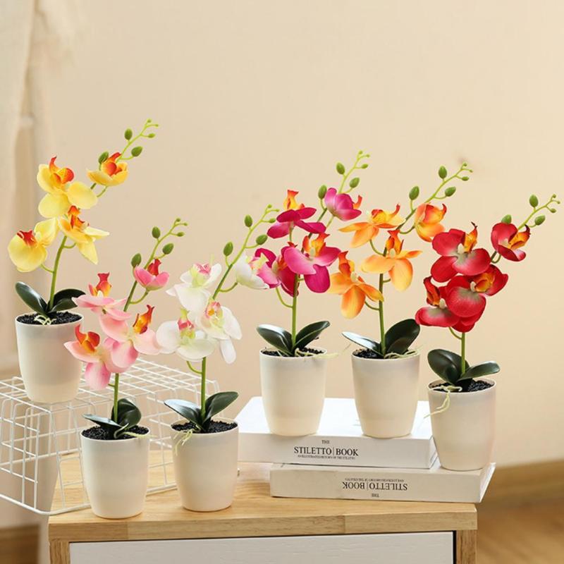 

Decorative Flowers & Wreaths Simulated Flower Plants Vibrant Artificial Plastic Charming With Pot