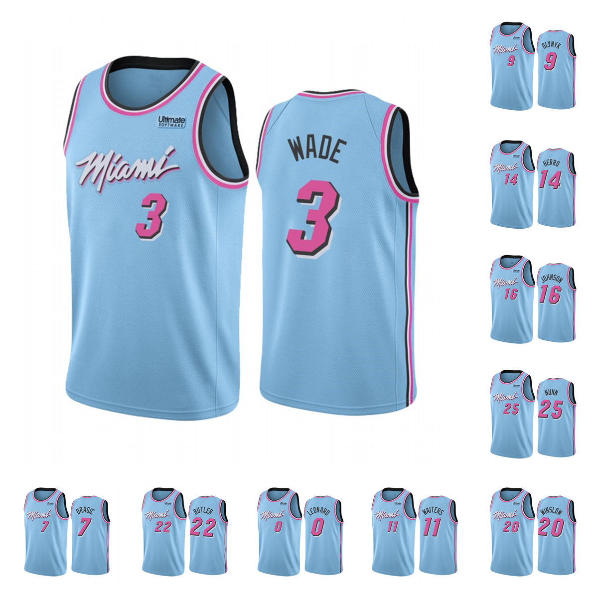 

Tyler 14 Herro 13 Adebayo Jimmy 22 Butler Men Bam Basketball Jerseys Dwyane 3 Wade 11 Waiters 7 Goran 55 Dragic 16 Johnson 2021 Camiseta bal, Black;red