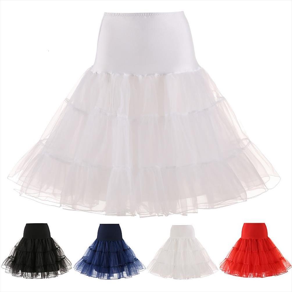 

retro solid color wedding women skirts bridal underskirt crinoline tulle petticoat, Black