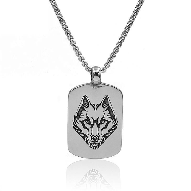Pendant Necklaces Do Not Fade Punk Style 316L Stainless Steel Necklace Wolf Head Jewelry Car Bag Belt Trinkets-image-698842945