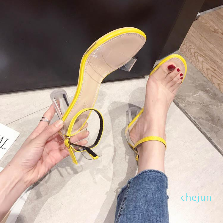 

Designer- High Heel Sandal for Women Spring Shoes Suit Female Beige High-heeled Plastic Black Fashion Comfort Sexy Girls Rhinestone