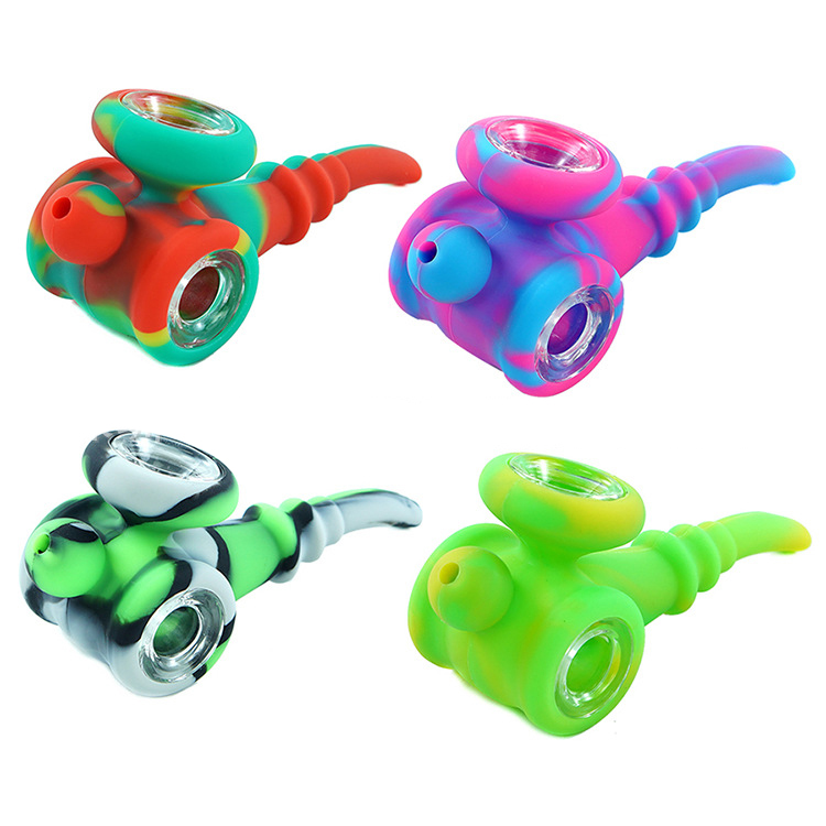 

Fashion style Smoking pipe Set with Glass Bowl Accessories Portable Silicone Pipes