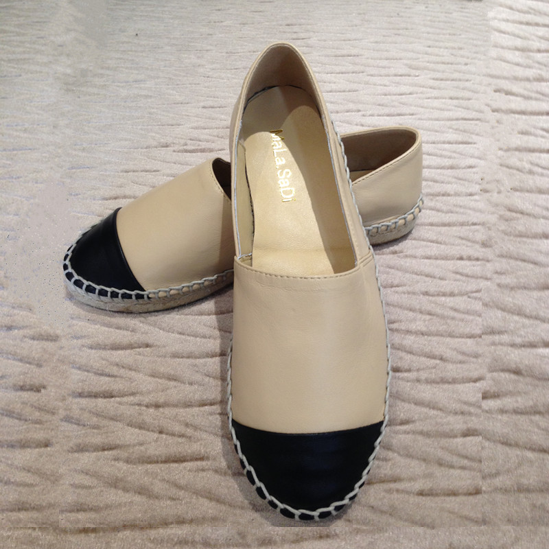 

Spring Autumn Fashion Women Espadrilles Shoes Woman Casual Loafers Real Genuine Leather Styles Flat Slip-On Platform Dress Shoe Size 34--42, Picture color 7