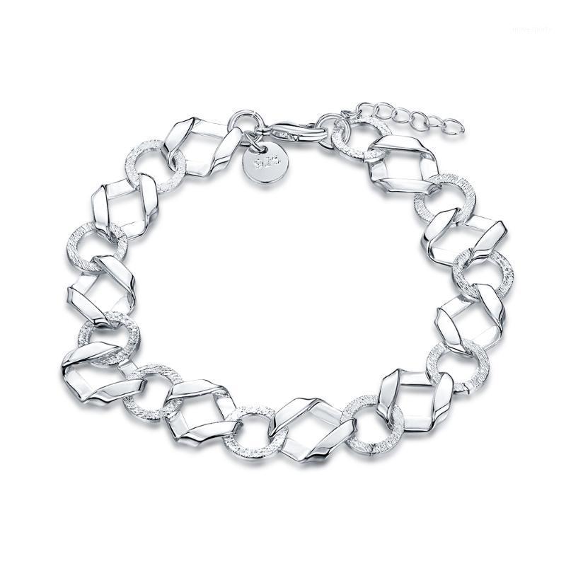 

Charm Bracelets Sterling Silver Bracelet Simple Geometric Style Designer 925 Lobster Buckle Jewelry Lucky1