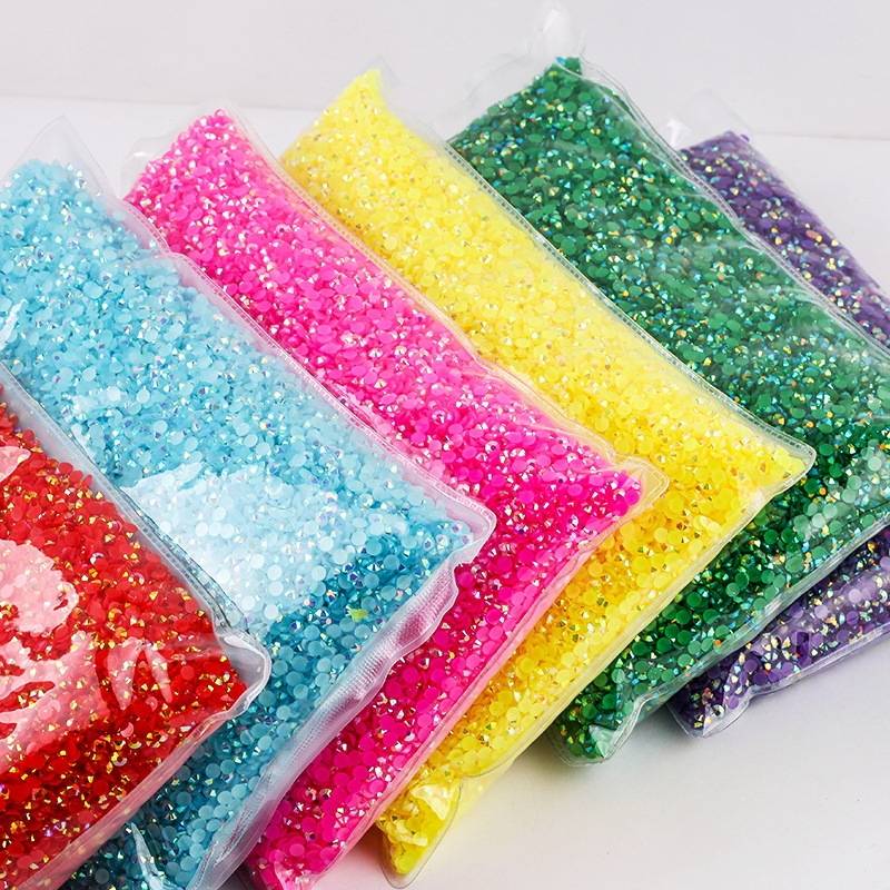 

yantuo doris bright 2mm jelly resin ab flat back Non Hot fix Rhinestones