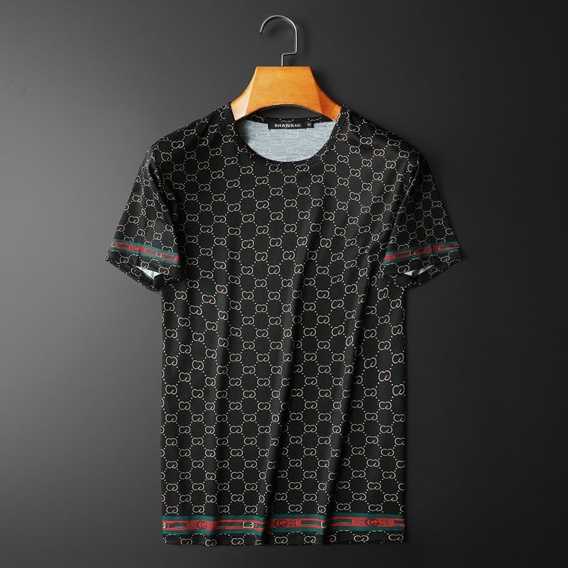 

2021 men's new short sleeve T-shirt Qiantang 3019 2072 P50 tile, White;black