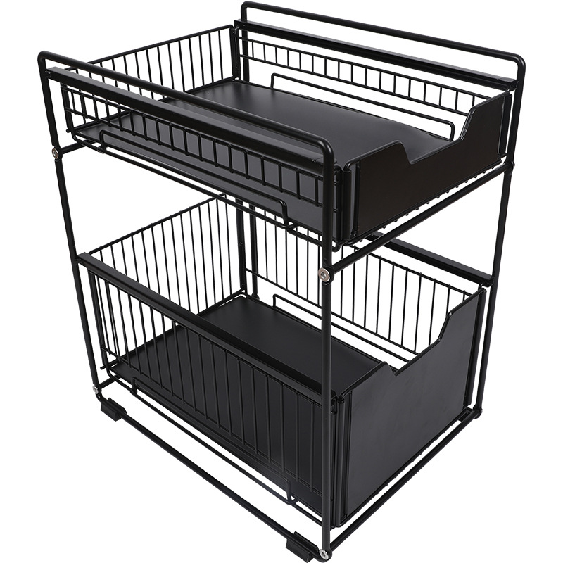 

Under The Kitchen Sink Storage Rack Der Type Can Be Pushed And Pued Under The Cabinet Teescopic Doube Shef