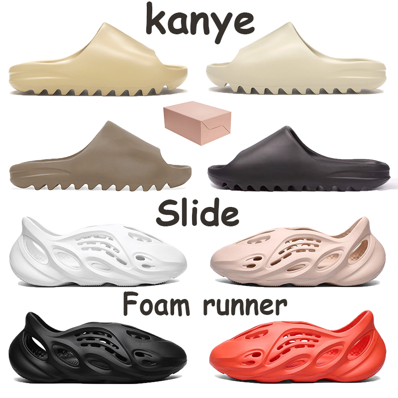 

Kanye Top Quality Slide Men Women Shoes Core Soot Earth Brown Desert Sand Resin Bone Foam Runner Triple Black Red White Sneakers N