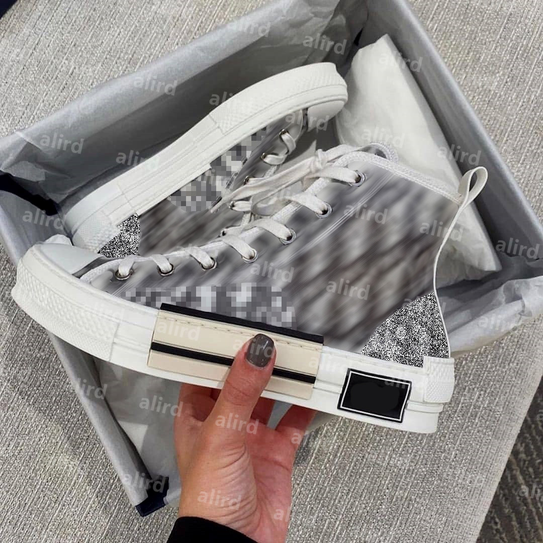

2021 Women Luxurys Designers Shoes The latest white low-top B23 shoe transparent printing ladies high-top sneakers canvas Oblique fashion ca, Black