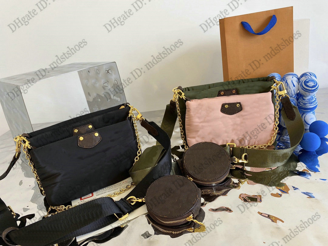 

Maxi Multi Pochette Accessoires Feather Shoulder Bags Women Winter Nylon Canvas Waterproof Handbag multiple Crossbody Mini-Monograms printed Econyl 3pc Purse